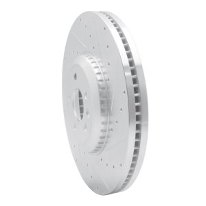 Jaguar E-Pace Brake Rotor (1) - Front Right - R1 Concepts - Drilled & Slotted - Silver - `20-`25